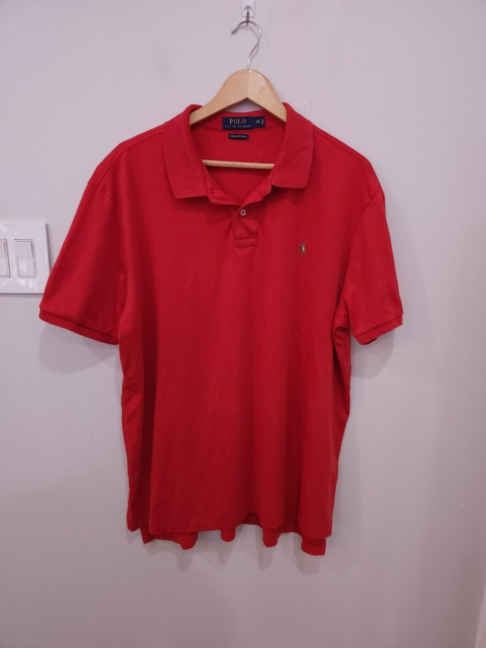 Polo Ralph Lauren Pima Cotton Soft Touch Polo Shirt Mens XXL Red Short Sleeve
